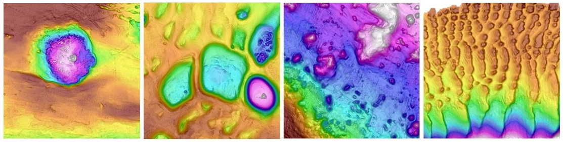 The Kerguelen Kaleidescope lends a riot of colour to seafloor features.