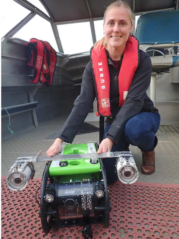 Darryn Sward with a remotely operated vehicle