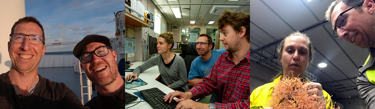 David Logan with various people on the ship