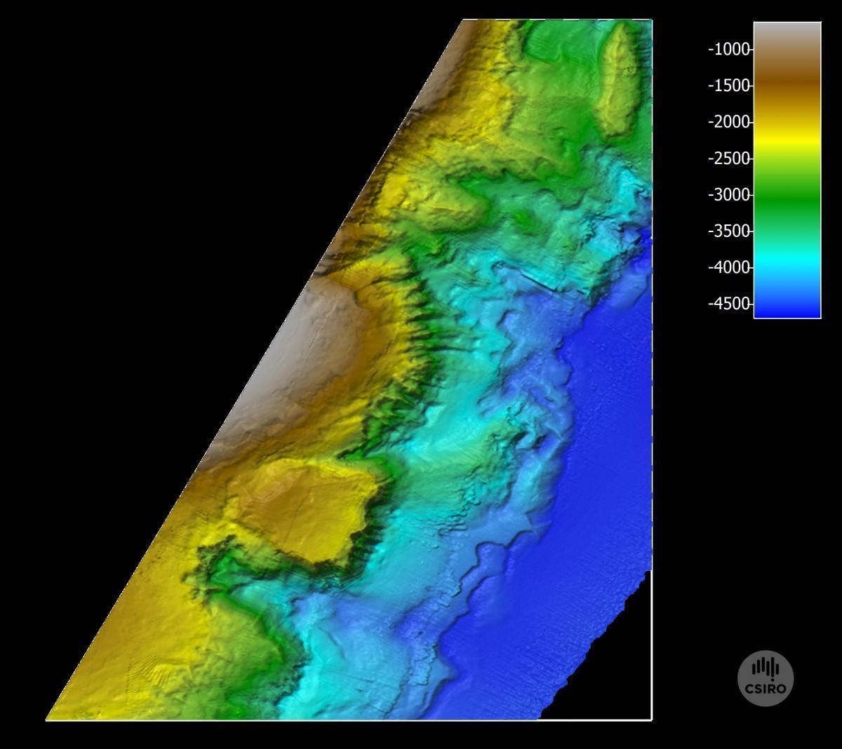 East Gippsland CMR bathymetry map