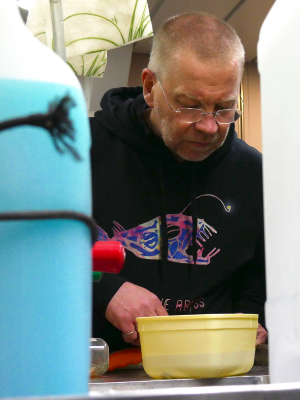 Scientist Jerome Mellefet sorting samples