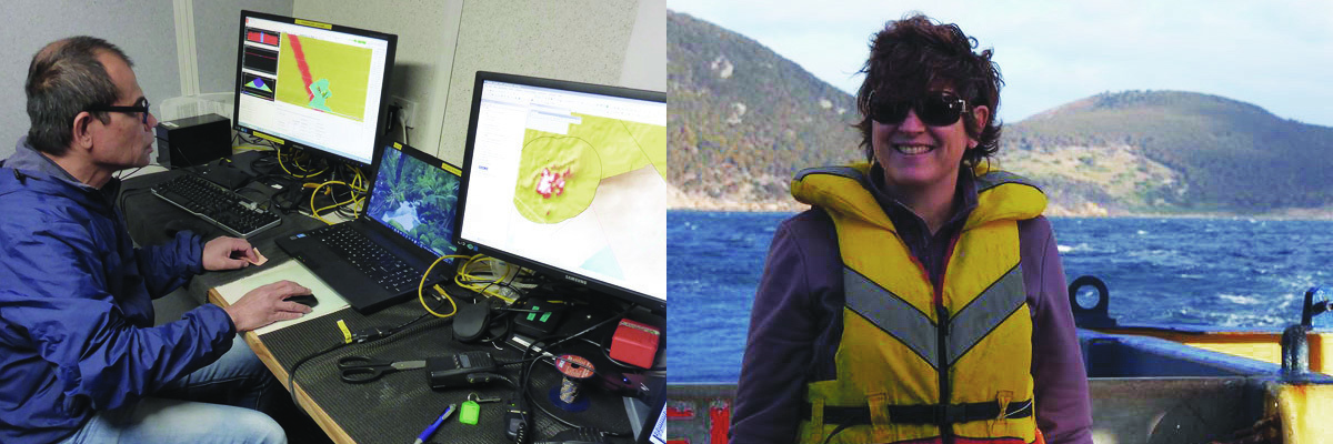 Scientists on the vessel Bluefin during a voyage to map the Beagle Marine Park