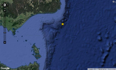 Bathymetry map off south eastern Australia