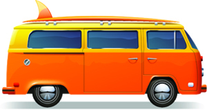 Orange Kombi van