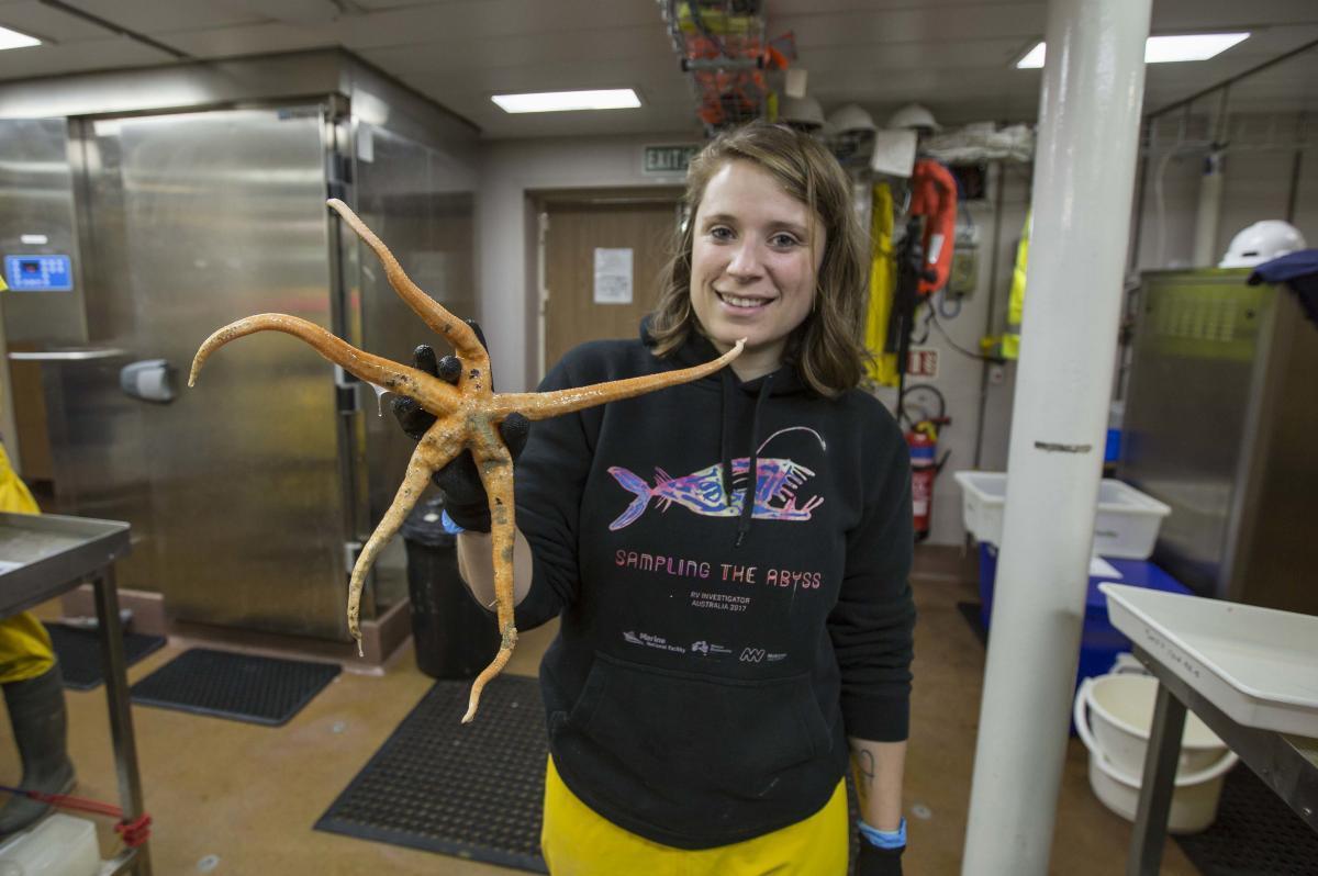 Jasmine Bursic with giant seastar