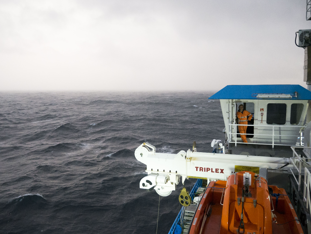 RV Investigator experiencing rough seas in Bass Strait