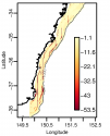 Cumulative effect of trawling, on the East coast of Australia, of a multi-species group including gulper sharks.  Image:  CSIRO