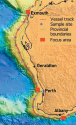 Map of sample sites from the 2005 survey of Australia’s western continental margin.  Image CSIRO